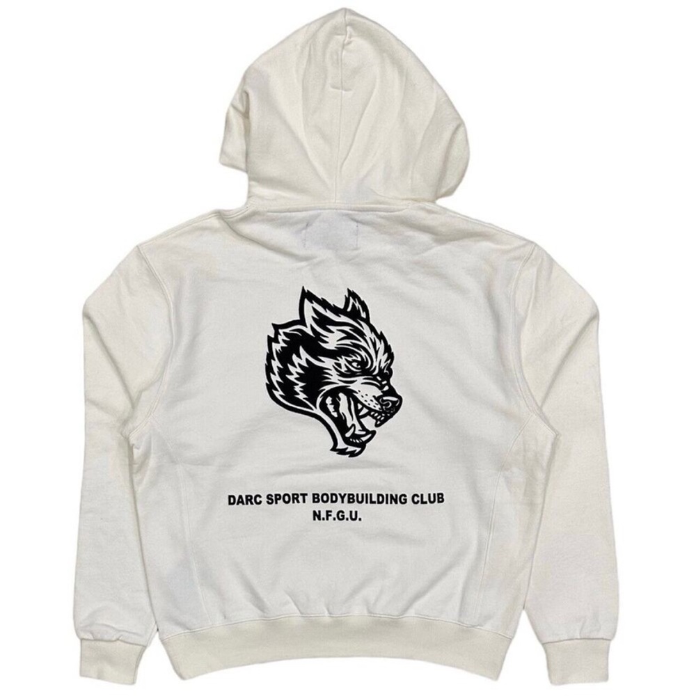 Darc Sport Wolves Forever Bodybuilding Hoodie in Cream